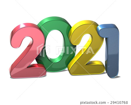3D New Year 2021 on white background 3D New Year 2021 on white background 29410768