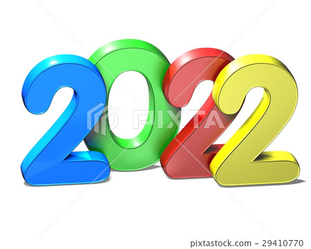 3D New Year 2022 on white background 29410770