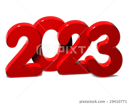 3D Red New Year 2023 on white background 29410771