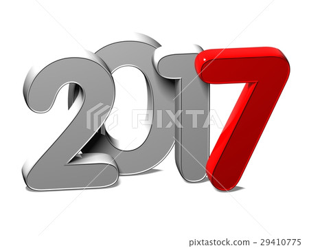 3D Red New Year 2017 on white background 3D Red New Year 2017 on white background 29410775