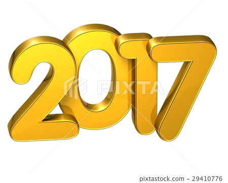 3D Gold Number New Year 2017 on white background 3D Gold Number New Year 2017 on white background 29410776