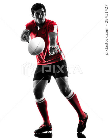 rugby man player silhouette isolated rugby man player silhouette isolated 29411427