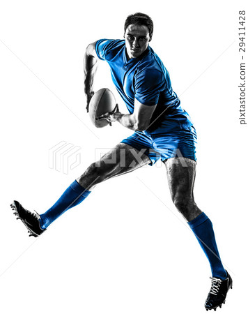rugby man player silhouette isolated rugby man player silhouette isolated 29411428