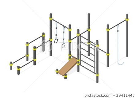 Set of street workout area elements. Set of street workout area elements. 29411445