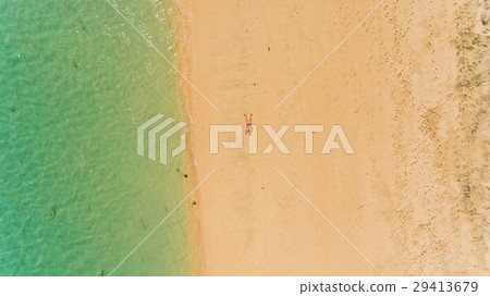 Aerial background top view of a man lying. Aerial background top view of a man lying. 29413679