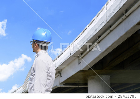 The engineer man looking  along the express way  29413793