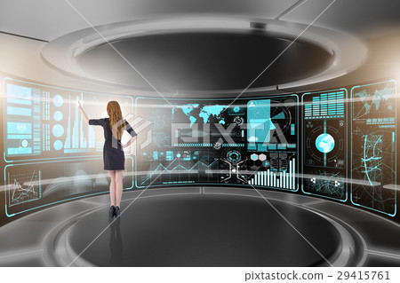 Businesswoman in online trading concept 29415761