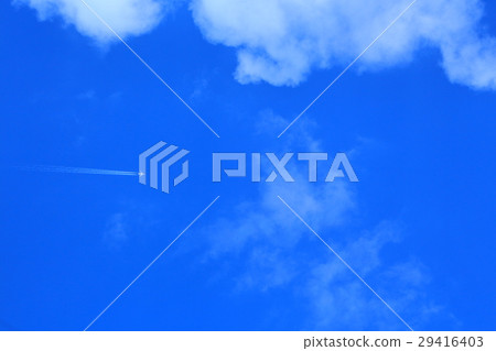 Blue sky and airplane Blue sky and airplane 29416403