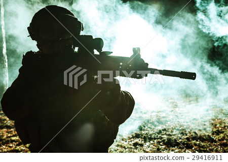 Black silhouette of soldier 29416911