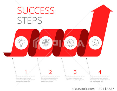Steps to Success financial concept. Flat vector - Stock Illustration ...