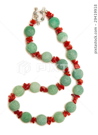 Elegant necklace isolated on white background 29419918