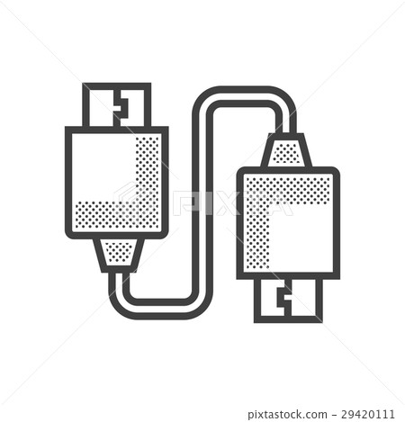 Twin USB Adapter icon Dotted Style 29420111