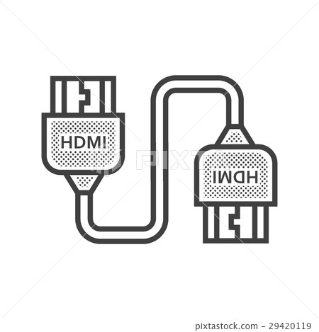 Twin HDMI Adapter icon Dotted Style Twin HDMI Adapter icon Dotted Style 29420119