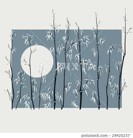 Illustration with many bamboo in asian style. 29420237