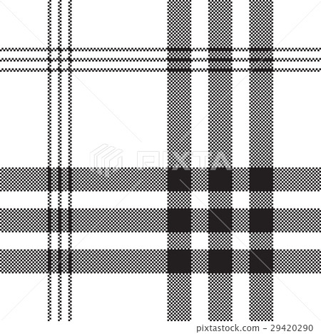 Black White Check Fabric Texture Seamless Pattern Stock Illustration