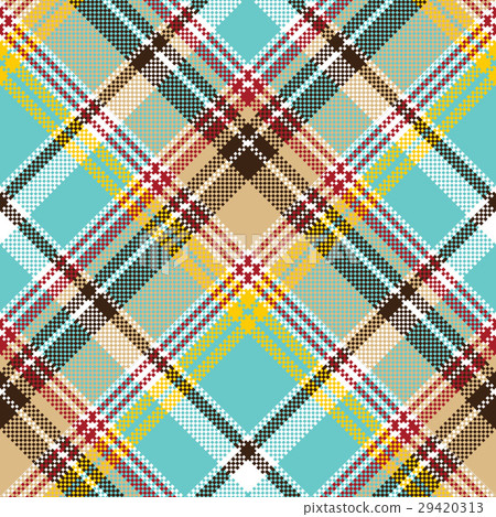 Blue madras pixel texture fabric seamless pattern 29420313
