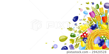 Happy Easter isolated colored eggs, spring Happy Easter isolated colored eggs, spring 29420528