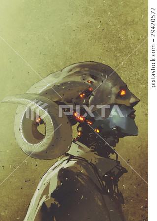 human creature with curled horns 29420572