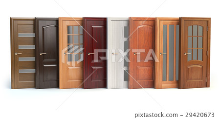 Wooden doors isolated on white Wooden doors isolated on white 29420673
