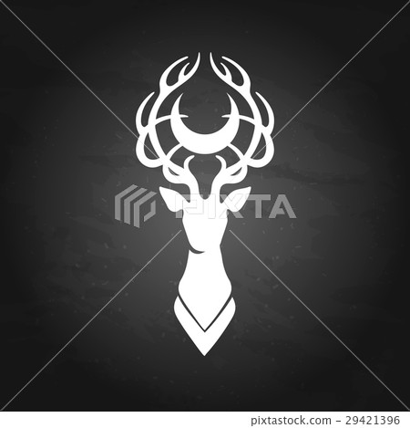 Deer silhouette and moon 29421396