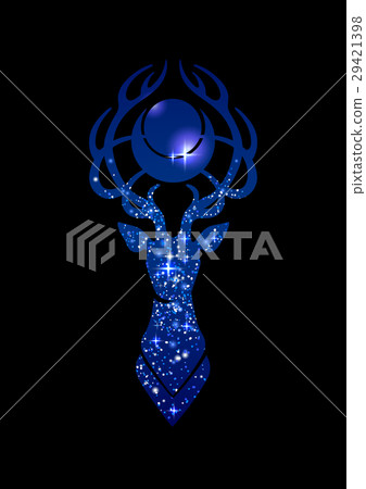 Deer silhouette and moon 29421398