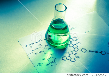 Chemical tube with reaction formula Chemical tube with reaction formula 29422547