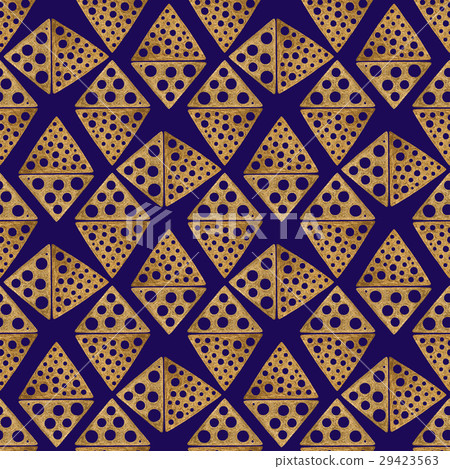 Hand drawn seamless pattern. Gold ethnic ornament. 29423563