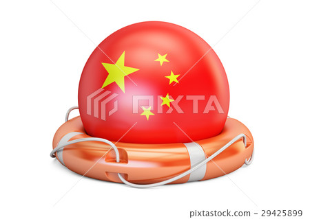 Lifebelt with China flag, safe, help and protect Lifebelt with China flag, safe, help and protect 29425899