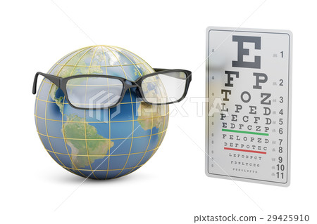World Sight Day concept, eyeglasses with Earth World Sight Day concept, eyeglasses with Earth 29425910