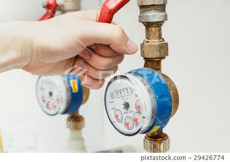 Sanitary equipment. Pair of meters of the water 29426774