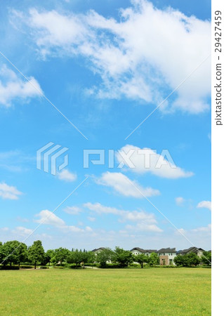 Pleasant blue sky park square Pleasant blue sky park square 29427459