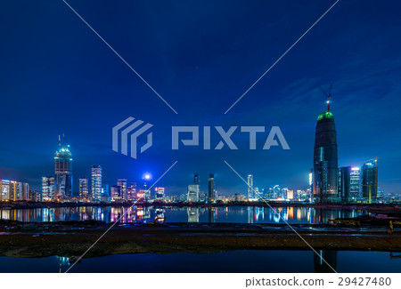 High-rise building group in Shenzhen China Night view High-rise building group in Shenzhen China Night view 29427480