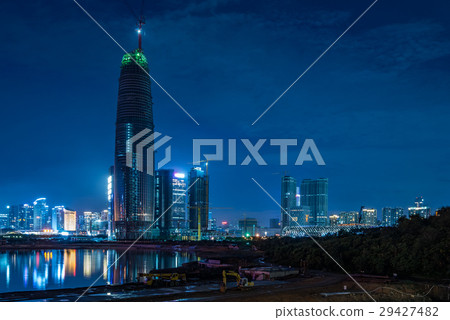High-rise building construction site in Shenzhen, China Night view High-rise building construction site in Shenzhen, China Night view 29427482