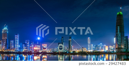 High-rise building group in Shenzhen China Night view High-rise building group in Shenzhen China Night view 29427483