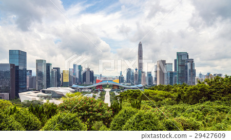 高層建築群風景在深圳，中國 29427609