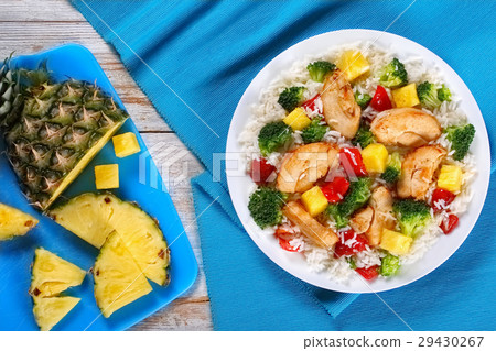 grilled chicken breast fillet with rice 29430267