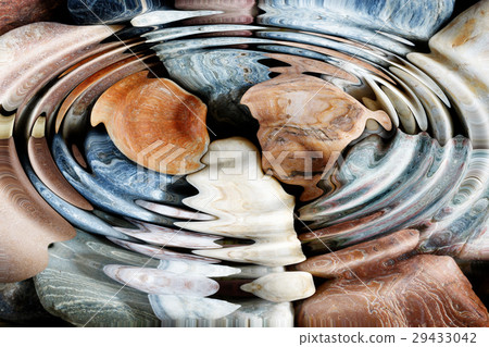 Water ripples over the stone pebbles Water ripples over the stone pebbles 29433042