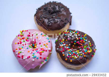 Donuts sweet bread on white background. 29433432