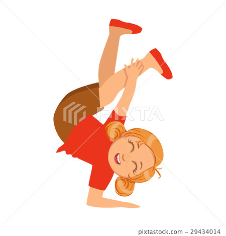Girl Holding On One Hand Upside Down Dancing 29434014