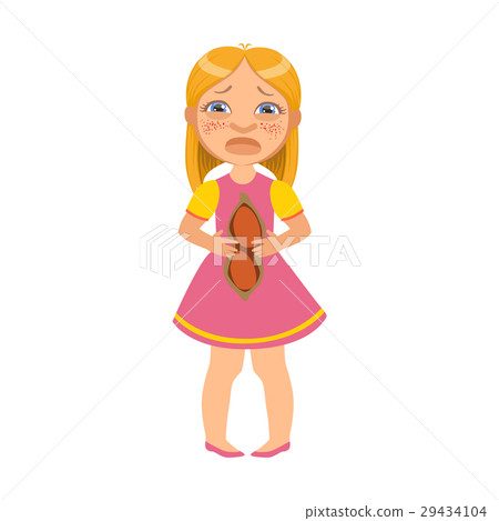 Girl With Hurting Belly,Sick Kid Feeling Unwell 29434104