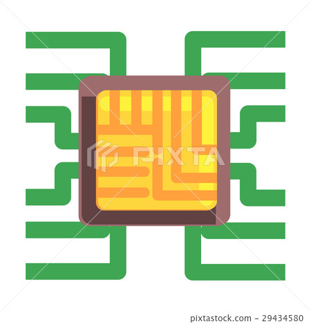 Computer Chip Plugged To The Maternal Board, Part 29434580