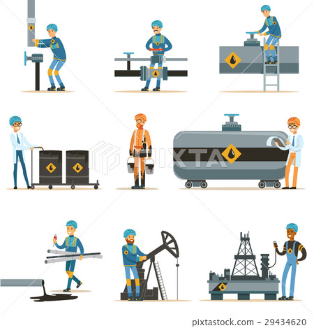 Happy People Working In Oil Industry Collection Of 29434620