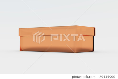 copper box side view in grey background copper box side view in grey background 29435900