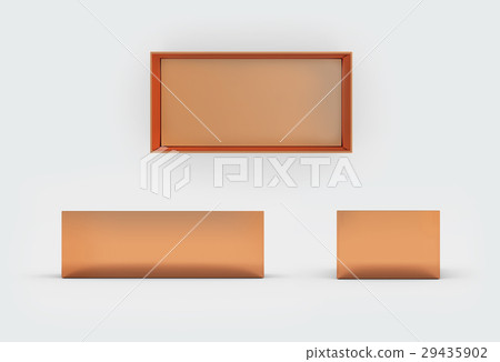 copper box three side in grey background 29435902
