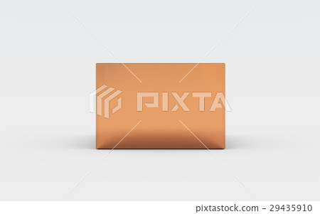 copper box tray side view in grey background 29435910