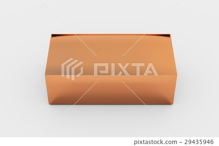 solid copper metal box top view in grey background solid copper metal box top view in grey background 29435946