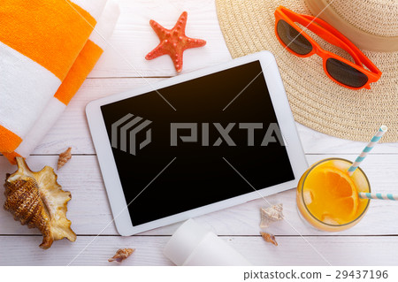 Beach accessories background 29437196