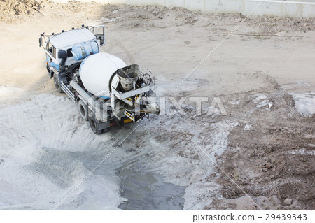 cement mixer truck on site 29439343