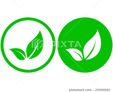 round icon with leaf - Stock Illustration [29440083] - PIXTA