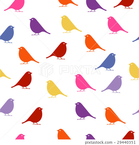 Birds. seamless baby background with colour birds. 29440351